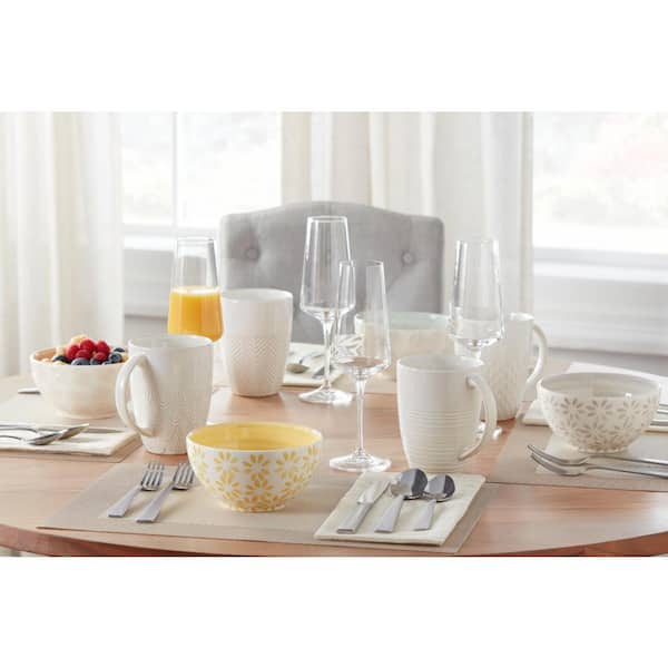 Leyla 4-Piece Hand-Decorated Mix & Match Bowl Set (Service for 4)