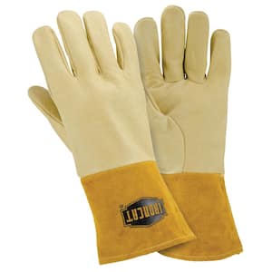 Large Premium Top Grain Pigskin Leather Men's MIG Welding Glove with Kevlar Stitching and Protective Gauntlet Cuff