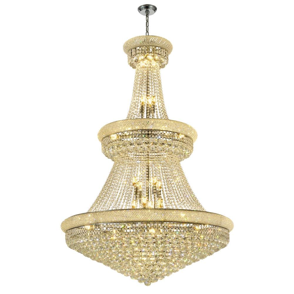 42 in. 36-Light Chrome European Elegance Crystal Chandelier with Adjustable Chain price history on PriceWatchPro