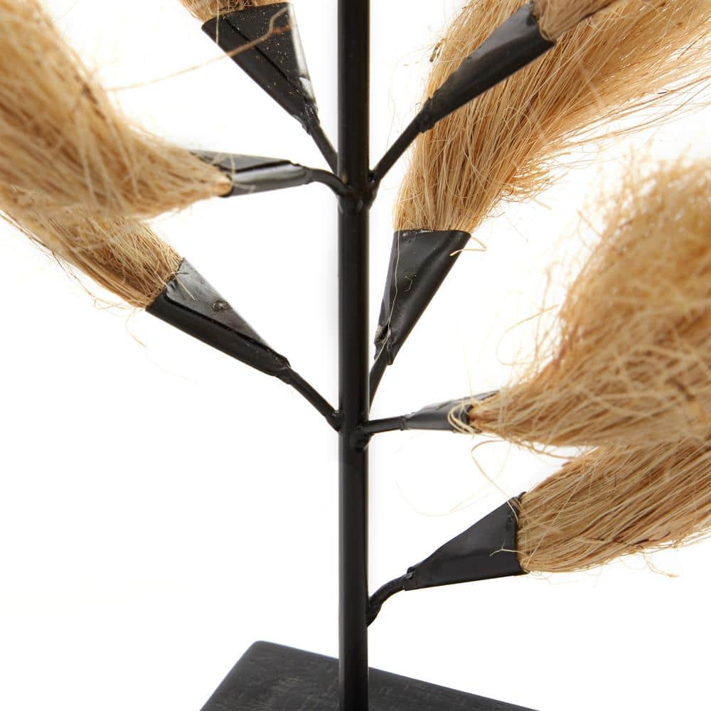 Natural Willow Grass Wood and Metal Sculpture Set