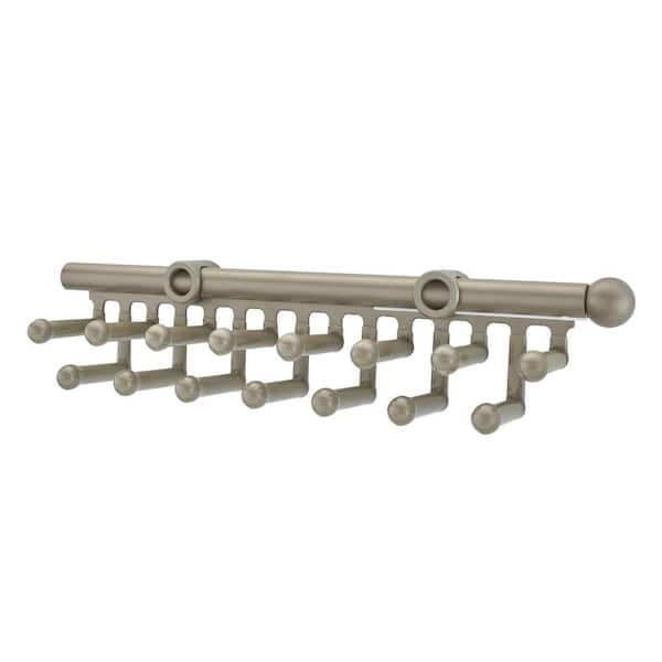 Rev-A-Shelf 2.81 in. W 15-Hook Satin Nickel Tie and Belt Rack