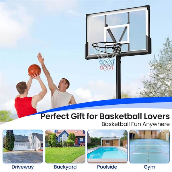 Basketball Hoop Outdoor System with 45 in. Shatterproof PC Backboard Wheels