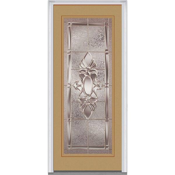 MMI Door 32 in. x 80 in. Heirloom Master Left-Hand Inswing Full Lite Decorative Painted Fiberglass Smooth Prehung Front Door