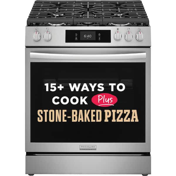 Gallery 30 in. 5-Burner Slide-In Gas Range in Smudge-Proof Stainless Steel with Stone-Baked Pizza