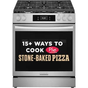 Gallery 30 in. 5-Burner Slide-In Gas Range in Smudge-Proof Stainless Steel with Stone-Baked Pizza