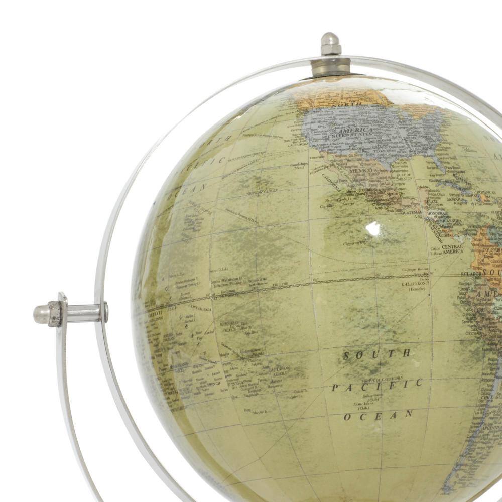Silver and Yellow Stainless Steel 11" Decorative Globe