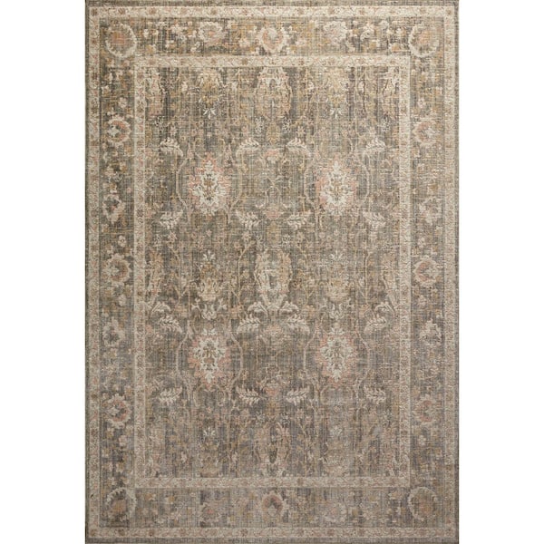 Chris Love Julia Rosemarie Sage / Blush 6 ft. 3 in. x 9 ft. Traditional Area Rug