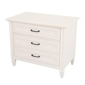 Bonawick Ivory 3-Drawer Nightstand  (30 in. H x 32 in. W x 19 in. D