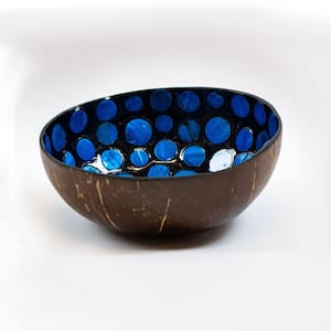 Neptune's Dream Blue Coconut Bowl, 3.5" x 3.5"