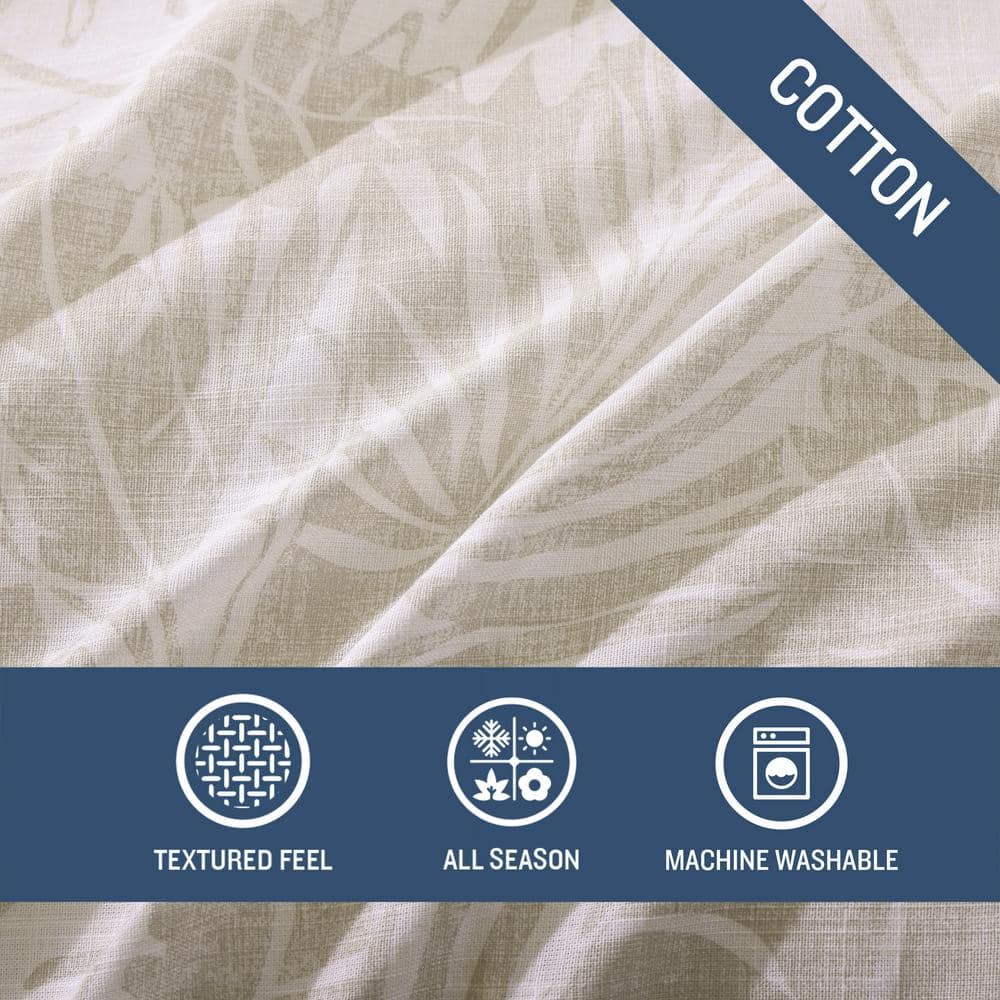 Serene Island King Cotton Bedding Set in White - Reversible 5-Piece