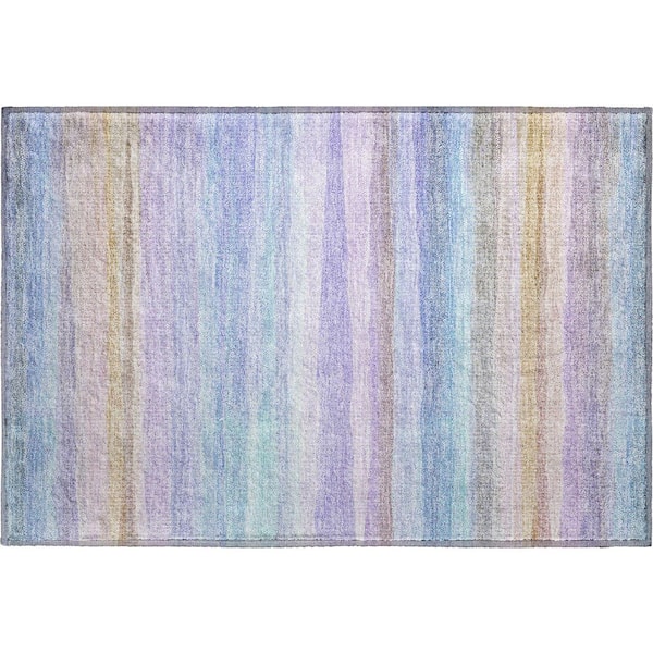 Mayfield Premium Machine Washable Abstract AMF2093 Lavender 2 ft. x 3 ft. Accent Rug