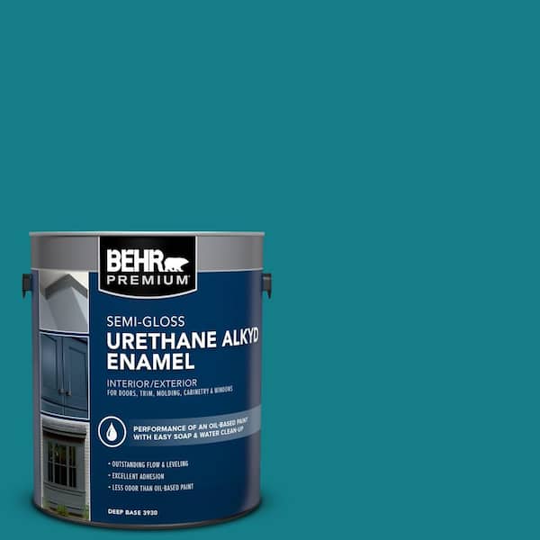 BEHR PREMIUM 1 gal. #PPU13-01 Caribe Urethane Alkyd Semi-Gloss Enamel Interior/Exterior Paint