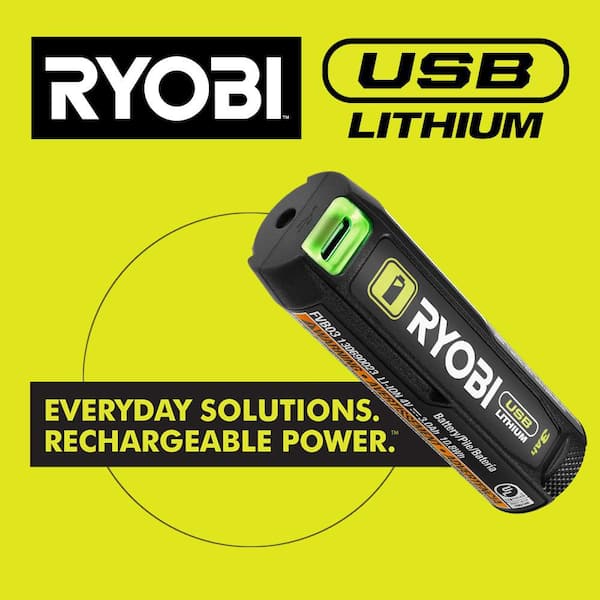 USB Lithium 1/4 in. Ratchet Kit, 2.0 Ah Battery, USB Charging Cable and USB Lithium Cordless Clamp Fan