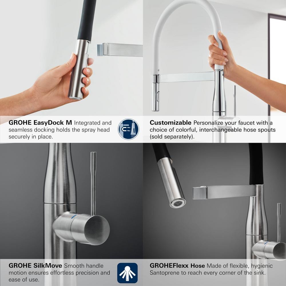 Modern Chrome Kitchen Faucet with 360° Swivel and Pull-Down Spray