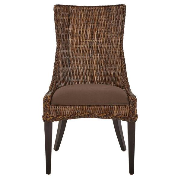 Unbranded Genie Brown Weave Wicker Dining Chair (Set of 2)