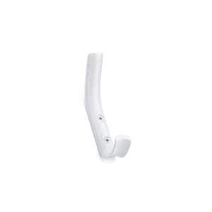 4-3/8 in. (111 mm) White Contemporary Wall Mount Hook