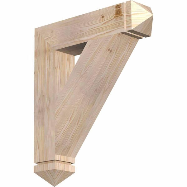 Ekena Millwork 5.5 in. x 32 in. x 28 in. Douglas Fir Traditional Arts and Crafts Smooth Bracket