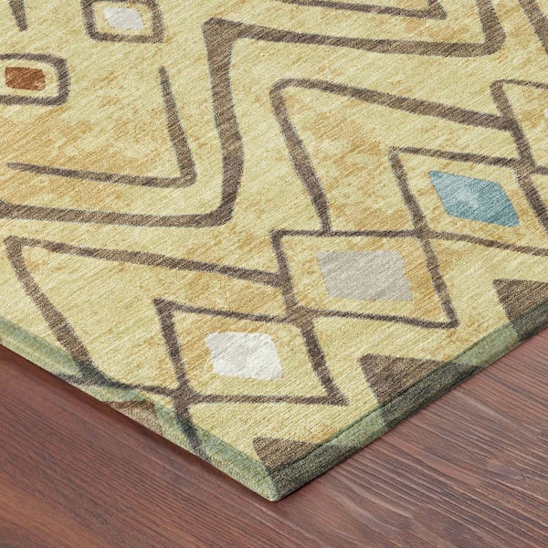 Chantille Machine Washable Indoor/Outdoor Abstract ACN2702 Wheat 3 ft. x 4 ft. Area Rug