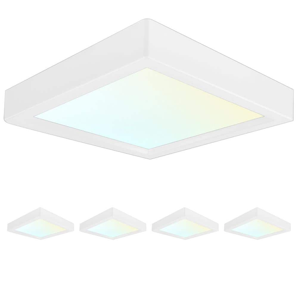 LUXRITE 10-Watt 4 In. 600 Lumens Square 3 Color Selectable LED 3000K ...