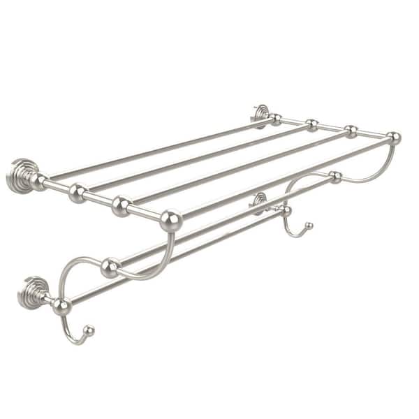 Allied Brass Waverly Place Collection 36 in. W Train Rack Towel Shelf in Polished Nickel