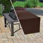 Dark Brown PVC Square Fire Pit Cover, 38 x 38 x 18 Inches