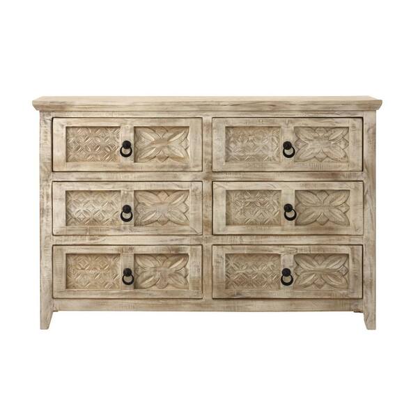 Home Decorators Collection Print Block 6-Drawer Whitewash Dresser