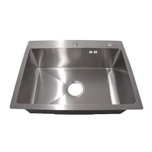 17.6 in. Stainless Steel Outdoor Kitchen Sink with Drainer and Stopper Set