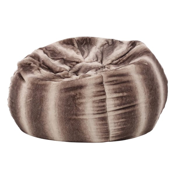 Noble House Landrum Oak Brown Stripes Bean Bag Cover (25 in. x 34 in. x 34 in.)