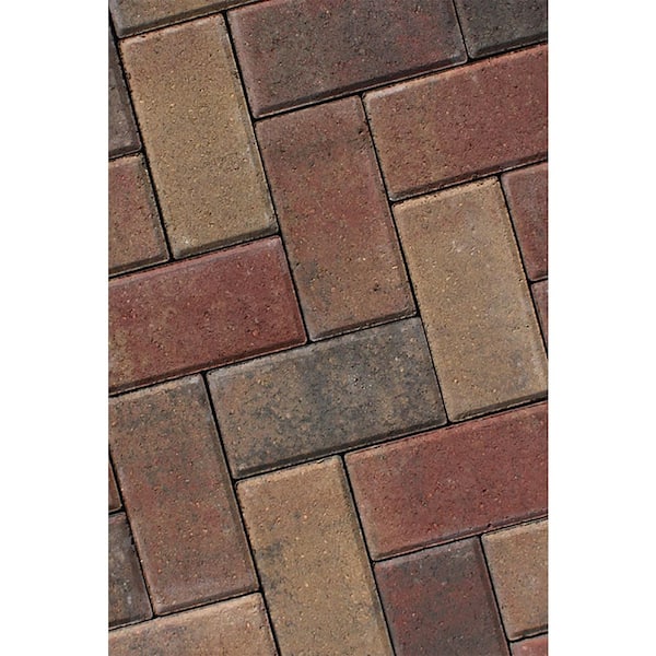 Unbranded Holland Rectangle 8.5 in. x 4.25 in. x 2.375 in. Antique Copper Concrete Paver Sample