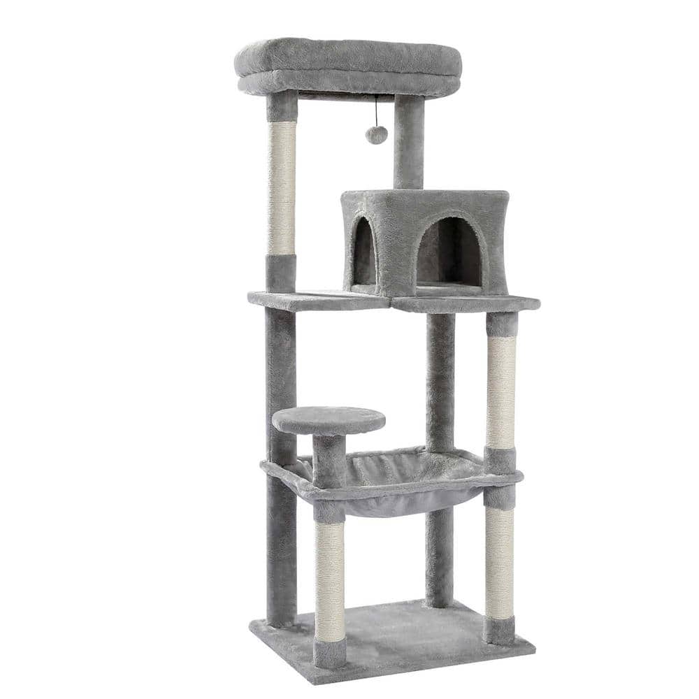 Gray Large Pet Cat House Plush Sisal Scratcher Cat Tree price history on PriceWatchPro