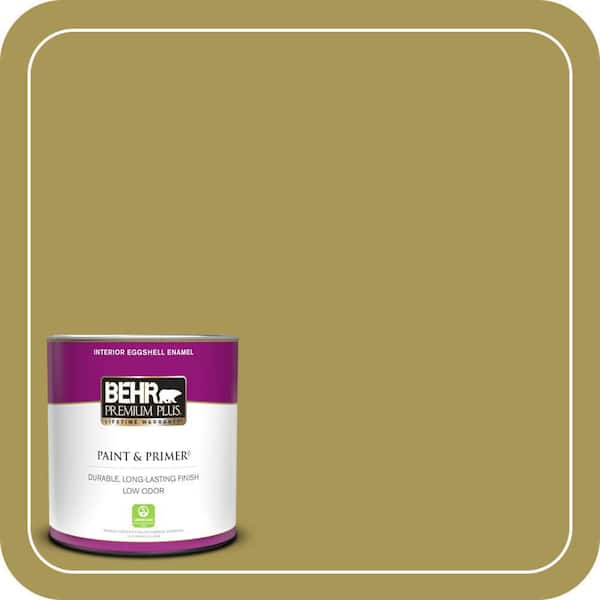 BEHR PREMIUM PLUS 1 qt. #390D-6 Spring Moss Eggshell Enamel Low Odor Interior Paint & Primer
