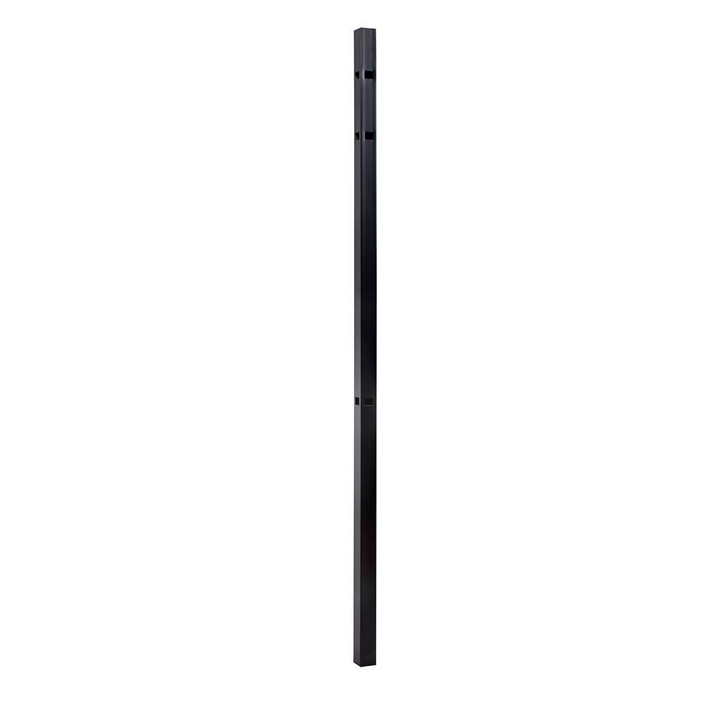 Athens 6-ft Gloss Black Aluminum Privacy Corner Fence Post