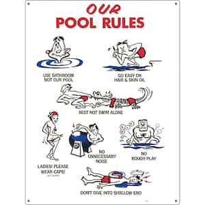 Residential or Commercial Swimming Pool Signs, Our Pool Rules Animation