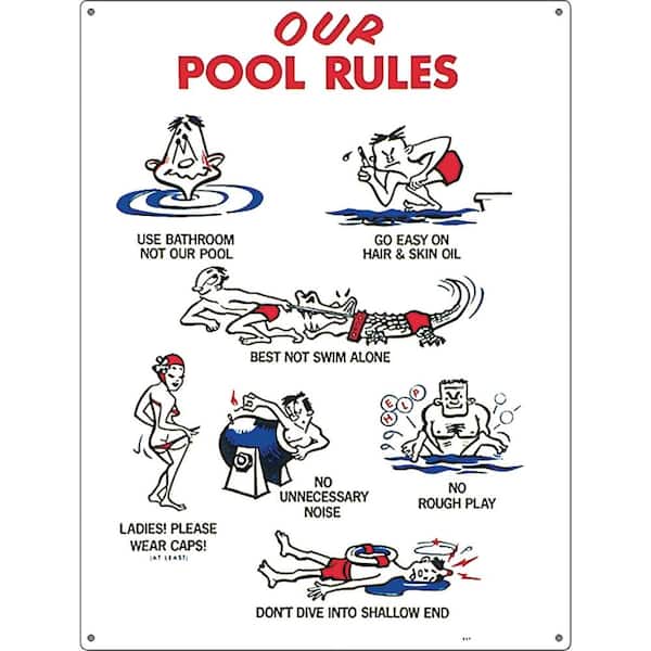 Poolmaster Residential or Commercial Swimming Pool Signs, Our Pool Rules Animation