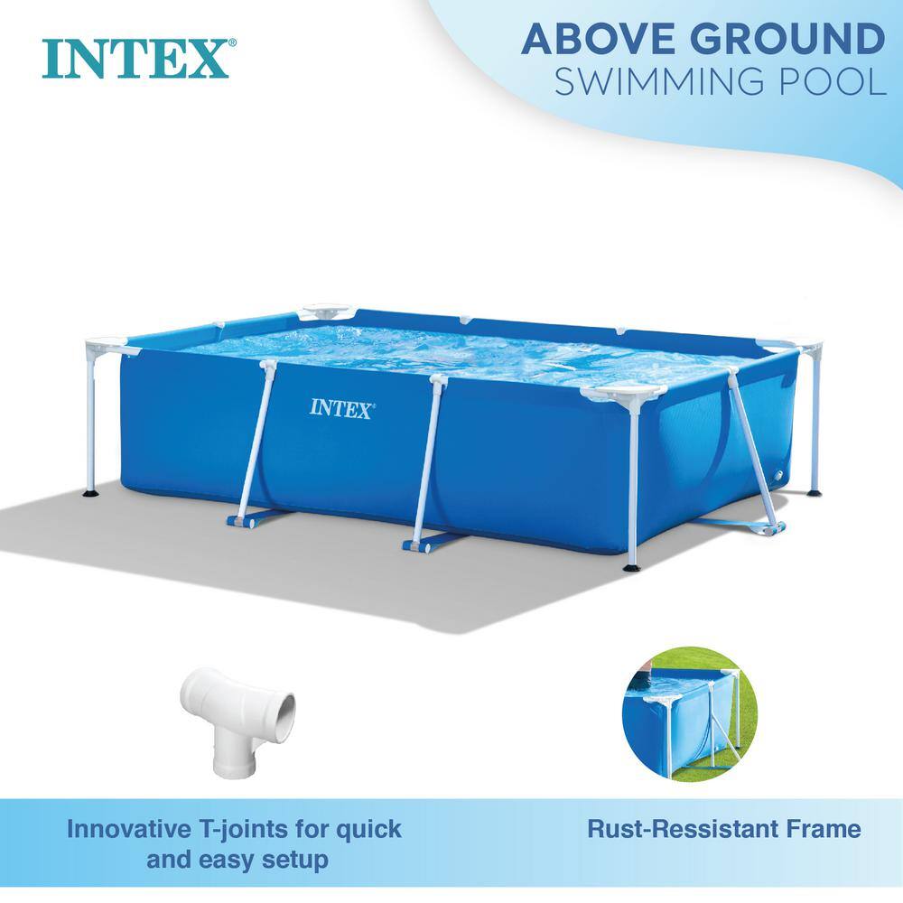 Intex 8.5ft x 5.3ft Blue Rectangular Frame Above Ground Pool