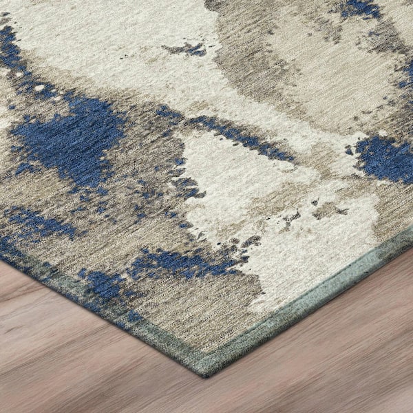 Chantille Machine Washable Indoor/Outdoor Abstract ACN3017 Navy 2 ft. x 3 ft. Accent Rug