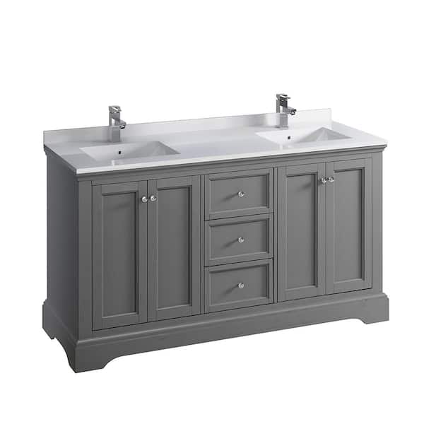 Fresca Windsor 60 In W Traditional, Home Depot 60 Inch Double Vanity Top