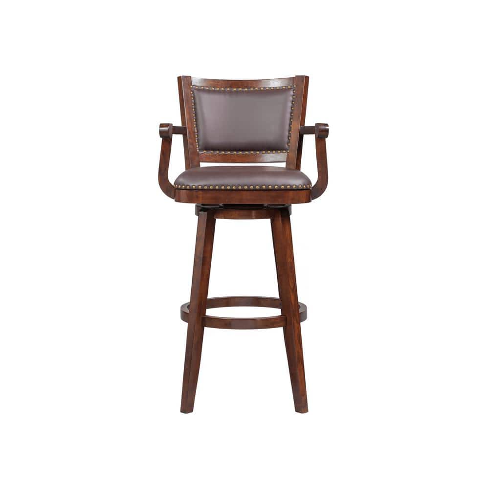 Broadmoor 41" Cappuccino Swivel Extra Tall Barstool with Leather