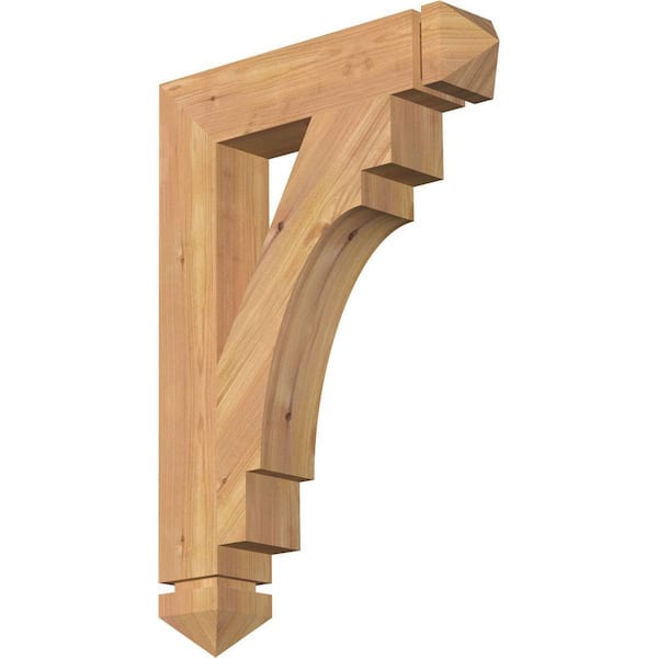 Ekena Millwork 3.5 in. x 26 in. x 18 in. Western Red Cedar Merced Arts and Crafts Smooth Bracket