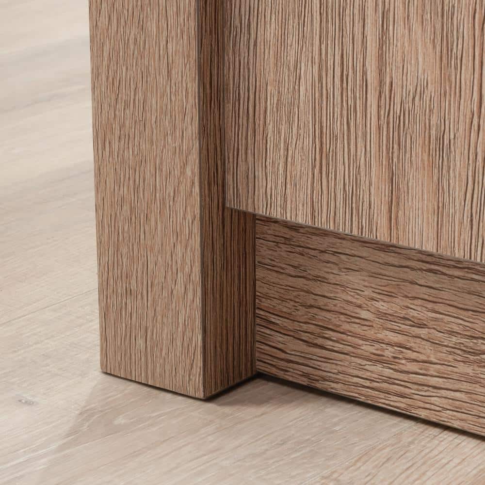 Brushed Oak and White Office Library Base with Adjustable Shelving
