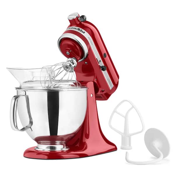 KitchenAid Artisan 5 Qt. 10-Speed Empire Red Stand Mixer with Beater, 6-Wire Whip and Dough Hook Attachments KSM150PSER - The Home Depot