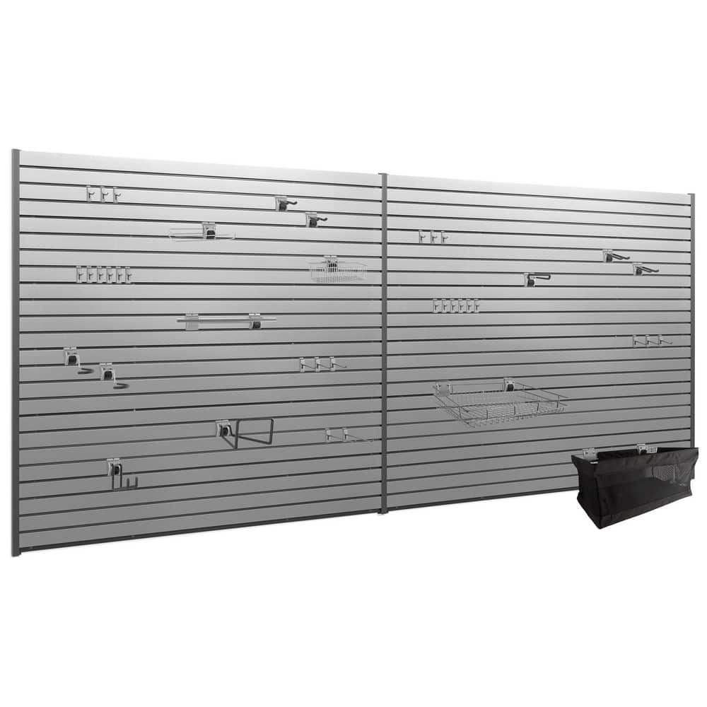 71.75 in. H x 0.66 in. W PVC Slatwall Panels Set in Silver (80 sq. ft.) with 40-Piece Hook Kit price history on PriceWatchPro