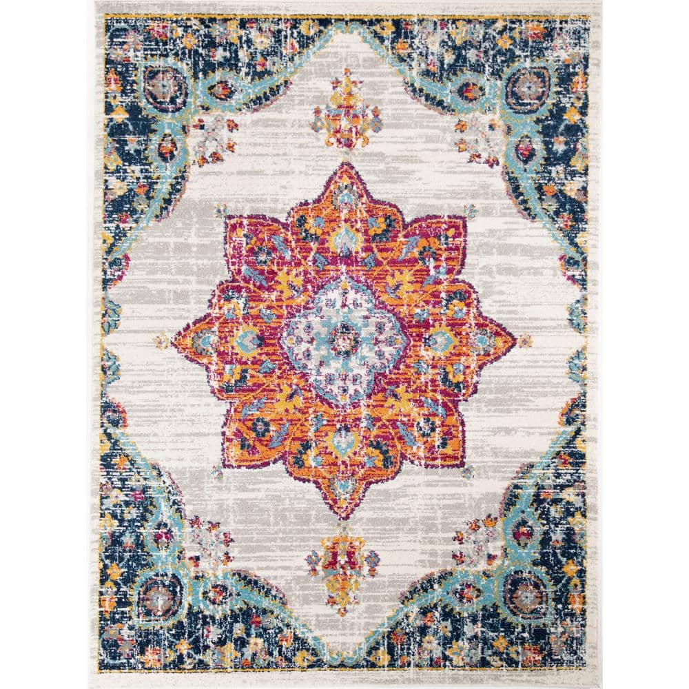 8 ft. x 10 ft. StyleWell Aurora Multicolored Medallion Area Rug