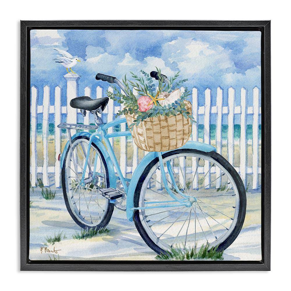 Rosemary Beach Bicycle by Paul Brent Black Floater Frame Typography Graphic Art Print 18 in. x 18 in. price history on PriceWatchPro