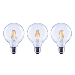 40-Watt Equivalent G25 Globe Dimmable Clear Glass Filament Vintage Style LED Light Bulb Daylight (3-Pack)