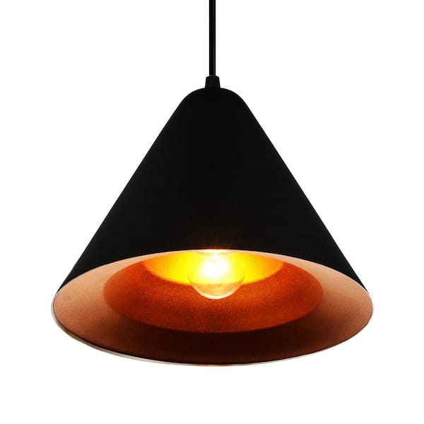 Keila 1 Light Down Pendant With Black & Gold Finish