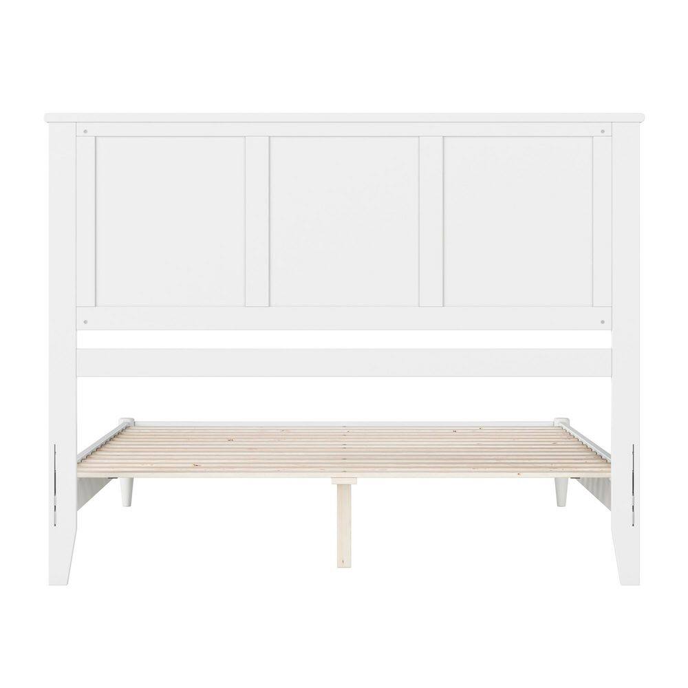 Charlotte White Solid Wood Queen Platform Bed with Headboard