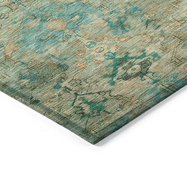 Chantille Machine Washable Indoor/Outdoor Abstract ACN2320 Teal 2 ft. x 3 ft. Accent Rug