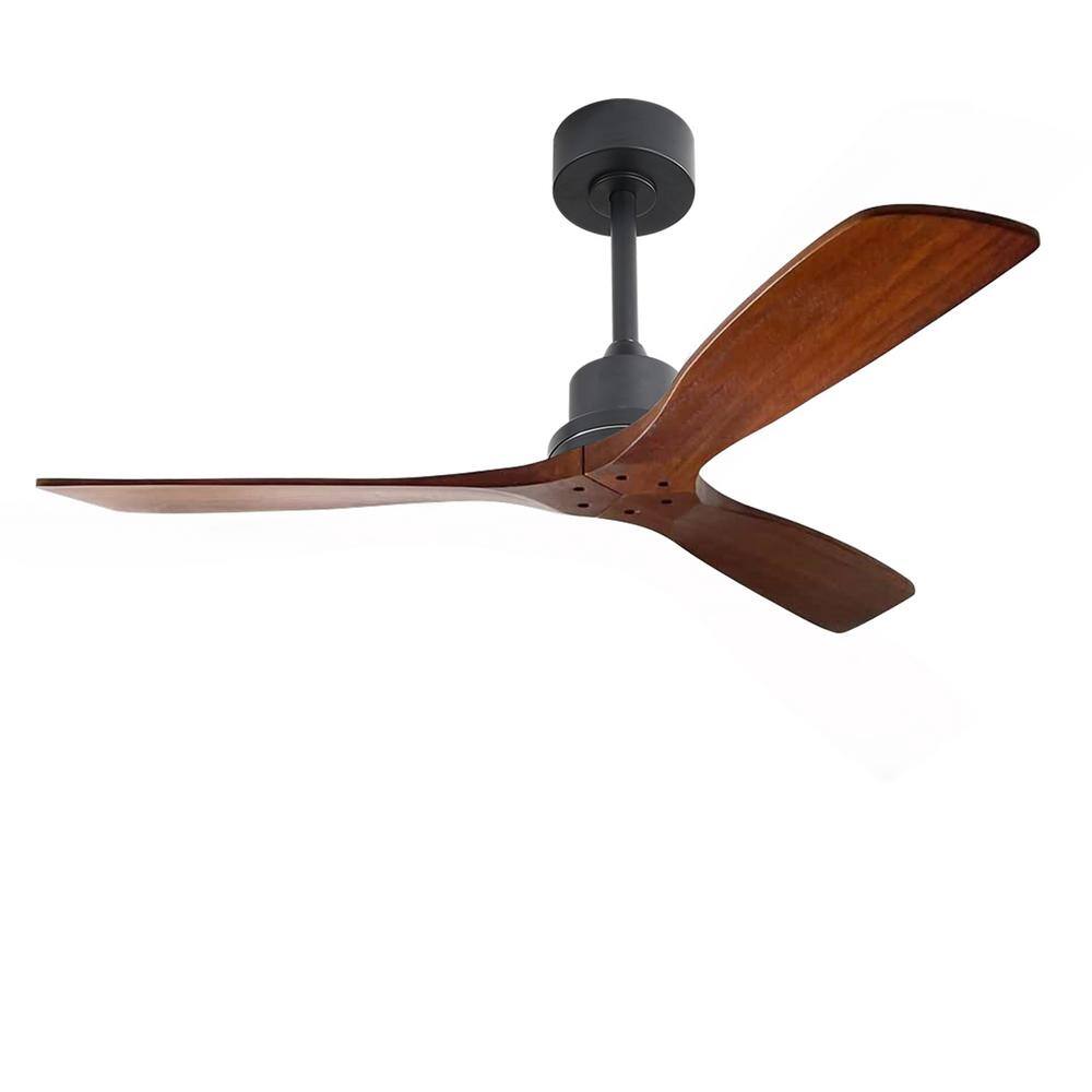 Sofucor 52 in. Indoor/Outdoor 6-Speed Ceiling Fan in Black with Remote ...