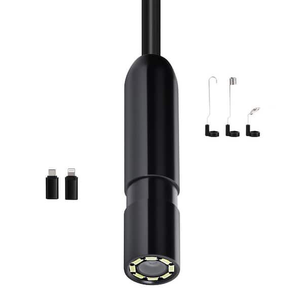 1920P HD Endoscope with Light, Android/iOS compatible. 8 LED lights, 16. 4 ft. semi-rigid cable, 2X zoom,IP67 waterproof